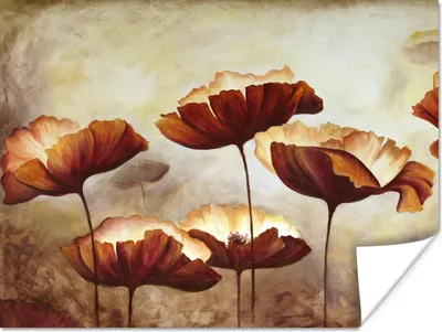 Produktbild von MuchoWow® Poster Malerei - Blumen - Ölfarbe - Pflanzen 160x120 cm - Foto Plakat