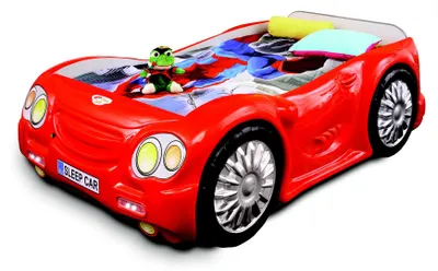 Produktbild von Bett Kinderbett Sportwagen Autobett Design Kind Kinderzimmer Jugendbett in Rot