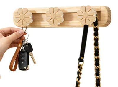 Immagine prodotto di Porta abiti da parete in legno con ganci