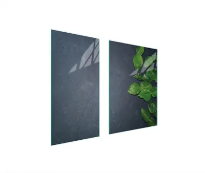 Produktbild von Herdabdeckplatten 2 teilig 75x52 Glaskeramikkochfeld Abdeckung Glas Schneidebrett Schiefer Laub