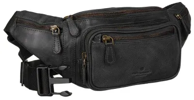 Obrázok produktu pre Peterson pánska ľadvinka z prírodnej kože čierna 37x14 cm