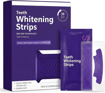 Produktbild von Whitening Strips Zahnaufhellung, 28 Teeth Bleaching Set mit Advanced No-slip Technology, Zähne Aufhellen für Weiße Zähne Gegen Gelbe Zähne