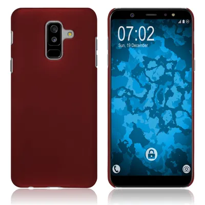 Produktbild von PhoneNatic Case kompatibel mit Samsung Galaxy A6 Plus (2018) - Hülle rot gummiert Hard-case Cover