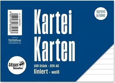 Obrázek produktu pro Listy do kartotéky A6 - linkované, 100 ks