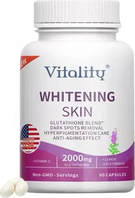 Produktbild von Whitening Skin Glutathione 2000mg (60 Kapseln) Nahrungsergänzungsmittel, Haut, Detox, Anti-Aging