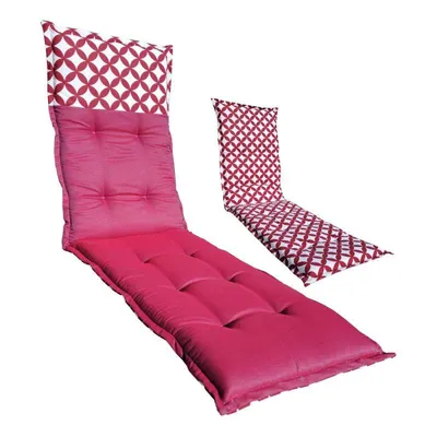Obrázok produktu pre Obojstranný matrac 170x45x5 cm na záhradné lehátko 2863404 - pohodlný matrac na ležanie vonku, červený
