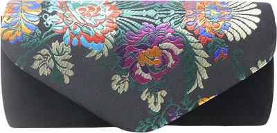Produktbild von Vintage Blumenstickerei Clutch Hochzeit Prom Tasche Braut Damen Crossbody Abend Handtasche mit abnehmbarem Riemen
