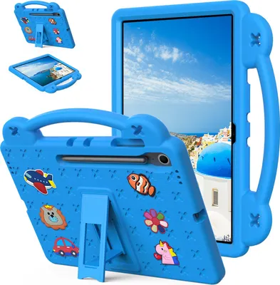 Produktbild von Schutzhülle für Samsung Galaxy Tab S10 FE+ 13,1" 2025 X620 Niedliche Hülle für Kinder, Stoßfest mit Griff und Ständer Blau