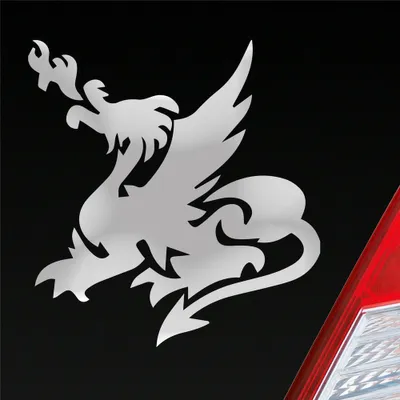 Produktbild von Auto Aufkleber Chinesischer Drache Dragon Fire 10x9,5 cm Silber Sticker Heckscheibenaufkleber