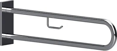 Produktbild von BELP Stützgriff in U-Form Edelstahl poliert mit Toilettenpapierhalter 100x250x829 mm, 120 kg Traglast für Bad & WC >> zum Bohren