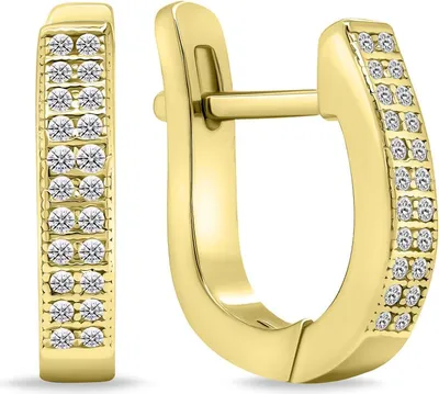 Immagine prodotto di Orecchini senza tempo placcati oro con zirconi EA657Y