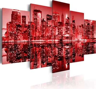 Produktbild von Modernes Wandbild 030111- 31 (100x50) - 5 Teilig Bilder Fotografie auf Vlies Leinwand Foto Bild Dekoration Wand Bilder Kunstdruck New York