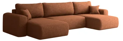 Zdjęcie produktu dla Sofa narożnik CAPRI U, z funkcją spania, do salonu, ceglany