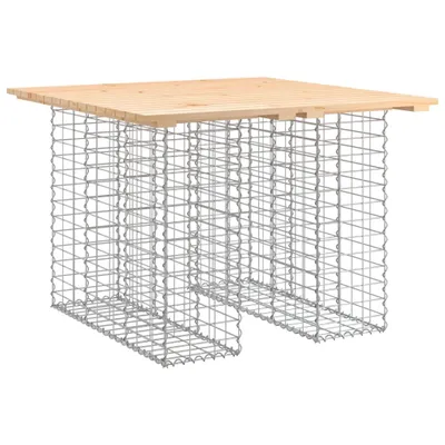 Produktbild von Gartentisch aus Gabionen 100x102x72 cm Massivholz Kiefer