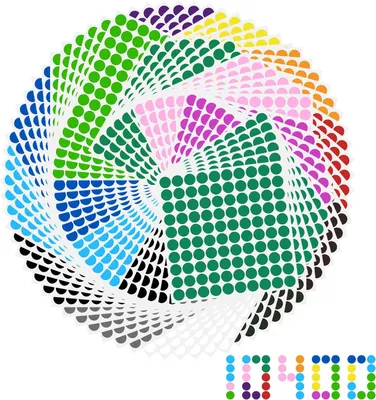 Productafbeelding van Kleurrijke plakpunten, 10 mm, 10.400 stuks. Ronde stickers, markeerpunten