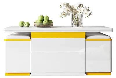 Produktbild von Couchtisch modern, Hochglanz, höhenverstellbar, klappbar, 100x50x43cm, Beistelltisch