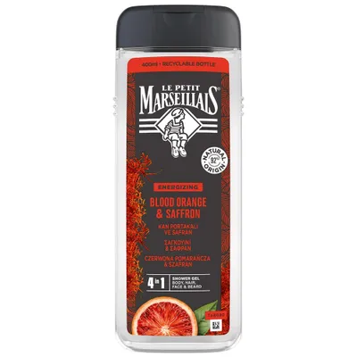 A product shot of a bottle of Le Petit Marseillais shower gel.