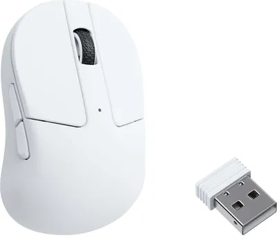 Produktbild von Keychron M4 Wireless Maus Optisch, USB, Bluetooth, 2.4GHz, 26000 DPI, 1000 Hz, Weiß M4-A3