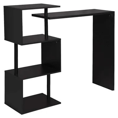 Immagine prodotto di Tavolino girevole con 3 ripiani aperti | Nero | 134x38x112 cm