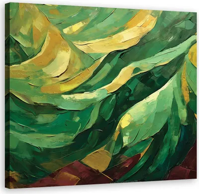 Produktbild von Leinwandbild Grüne Abstraktion 60x60 Feeby Grün bild für die wand bereit zum aufhängen