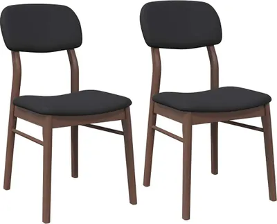 Produktbild von Esszimmerstühle mit Kissen 2 Stk. Braun Massivholz Gummibaum