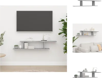 Produktbild von vidaXL TV-Wandregal Betongrau 125x18x23 cm Holzwerkstoff -  Wandregale