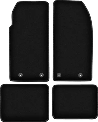 Image de Tapis de sol velours sur-mesure pour Peugeot 205 (1983-1998, décapotable) noir, jeu 4 pièces, fixations