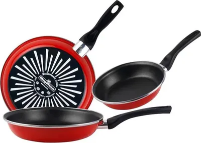 Image de Magefesa Grana Set de poêles 18/20/24 Cm Rouge Rouge One Size