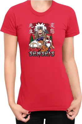 Zdjęcie produktu dla Koszulka Damska Japan Anime Manga Anime Sensei Anime Jiraya Master Roshi, Lady XL / Czerwony