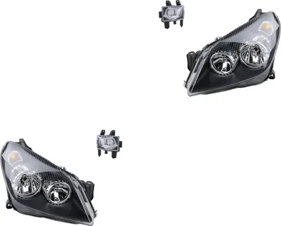 Immagine prodotto di Kit fari compatibile con Opel Astra H dal 03/2004 - H7 H1 lato sinistro e destro + fendinebbia. Codici: 6710053, 6710039, 13252449, 13261997, 1710366, 24462133, 6710040, 671 Johns