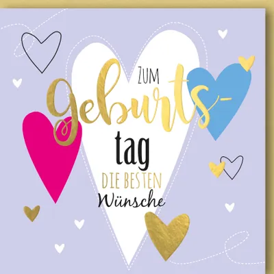 Produktbild von Geburtstag - Glückwunschkarte im Format 14,5 x 14,5 cm mit Umschlag 12