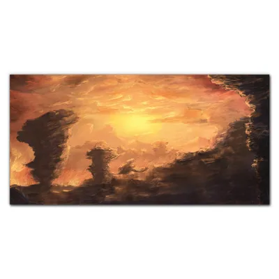 Produktbild von Coloray - Bild aus Glas - Glasbilder - 100 x 50 cm - Wanddekoration Küche Glasblock mit Bild Dekoration Wohnzimmer Gehärtetes Glas - Sonnenuntergang