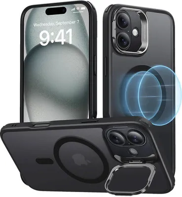 Produktbild von Classic Hybrid (HaloLock) ESR-Hülle mit Ständer für iPhone 16 (schwarz)