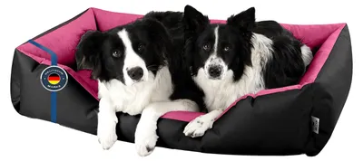 Produktbild von BedDog Hundebett LUPI waschbar,(XXL) ca. 120x85x23cm,BLACK-PASSION (schwarz/pink)