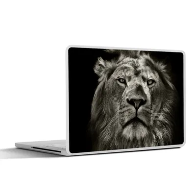 Produktbild von MuchoWow® Laptop Aufkleber Sticker Cover Löwe - Tiere - Porträt - Wildtiere - Schwarz und weiß 40x30 cm - Laptop Dekoration - Selbstklebend