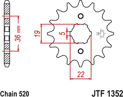 Produktbild von Jt Vorderes Ritzel 337 12 Für Honda Trx 250/300 '87-09', Cr 250 '82-85', Cr500 '84-85' (33712Jt) (Kette 520)