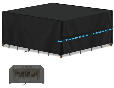 Produktbild von Abdeckung für Gartenmöbel 250x200x80cm Wasserdicht 420D Oxford Gewebe Schwarz