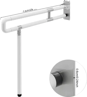 Image de Barrières de sécurité rabattables, design compact, stabilité améliorée, BLANC