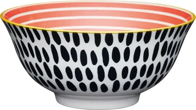 Immagine prodotto di KitchenCraft ECMKCBOWL34SET - Set di ciotole in Vetroceramica con motivo a pennello e a righe, in gres.