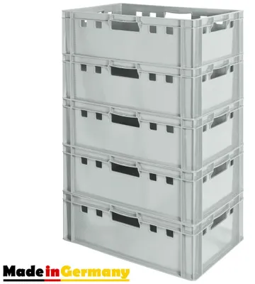 Produktbild von Fleischkiste E2 Fleischkiste Grau Fleischerkiste Fleischkisten Kiste Fleischkiste Eurobox Lebensmittelecht 60 x 40 Metzgerkiste Auswahl Kingpower, Anzahl:5