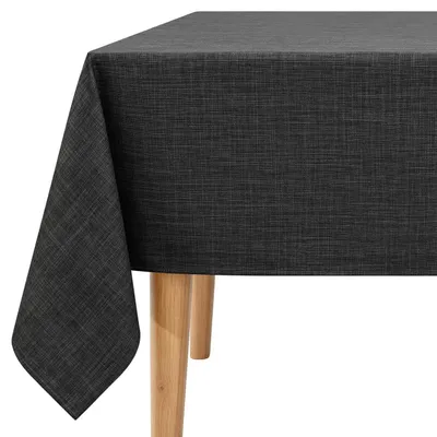 Obrázok produktu pre Obrus obdĺžnikový, vzhľad ľanu, 140x180 cm, tmavosivý, vodeodolný, polyester