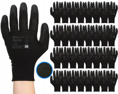 Produktbild von Mercator Tech Black+Black PolyurethanArbeitshandschuhe Größe M