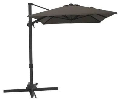 Image de Axi Nyra Parasol Déporté Rectangulaire 200 X 300 Cm, Anthracite/Taupe | Pour Le Jardin / Terrasse Avec Armature Thermolaquée | Pied En Croix, Housse