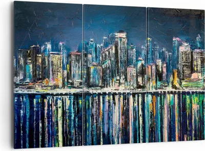 Produktbild von Bild auf Leinwand - Leinwandbild - Stadt Aussicht Wasser - 165x110cm - Wand Bild - Wanddeko - Leinwanddruck - Bilder - Kunstdruck - Wanddekoration - Leinwand bilder - Wandkunst - CE165x110-3461