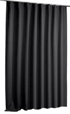 Produktbild von Verdunkelungsvorhang 270x245 cm schwarz Blackout Kräuselband Vorhang