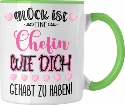 Produktbild von Trendation - Chefin Abschiedsgeschenk Abschied Chefinnen Tasse mit Spruch Grossartige Chefin Geschenkidee (Grün)