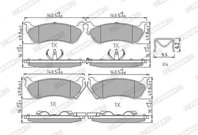 Produktbild von FERODO FDB1401 Bremsbeläge Satz Hinten passend für MERCEDES-BENZ M-Klasse (W163)