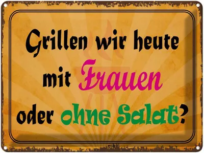 Produktbild von vianmo Blechschild 30x40 cm Grillen heute mit Frauen oder Spruch Zitat