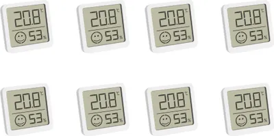 Produktbild von TFA Digitales Thermo-Hygrometer 30.5053.02.04, 8 Stück, weiß