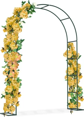 Produktbild von YARDIN Rosenbogen aus Metall 192x38x240 cm, Rankhilfe für Kletterpflanzen, Hochzeit, Garten, Terrasse, Torbogen Hochzeitsbogen Gartenbogen Pulverbeschichtet in Grün Wetterfest